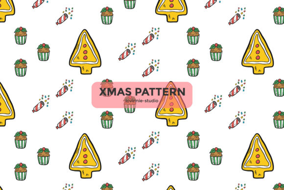Christmas Pattern Cookie Vector Cute