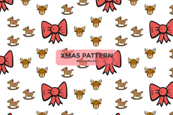 Christmas Pattern Ribbon Vector Cute