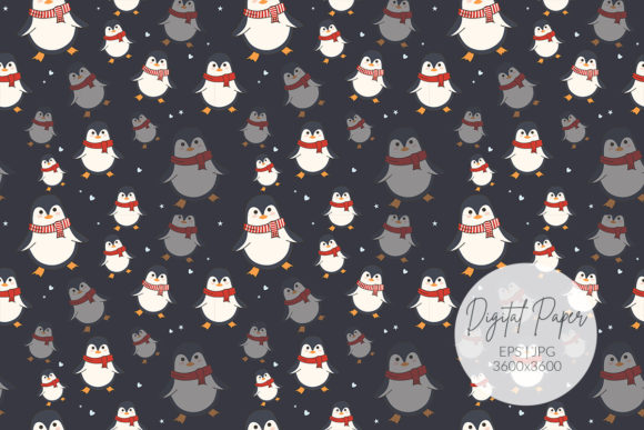 Christmas Penguin Pattern Background