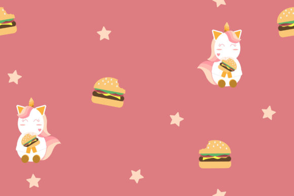 Cute Unicorn with Burger: A Whimsical Design for Creative Projects