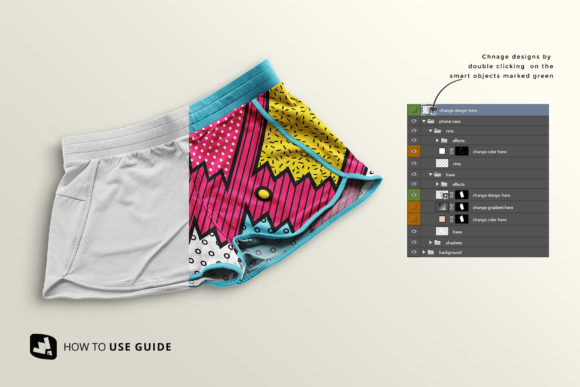 Female Sportswear Shorts Mockup