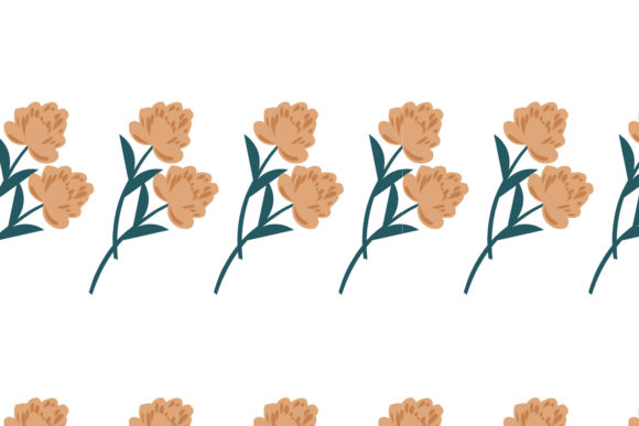 Flower Pattern Two Pink Cream Design Art
