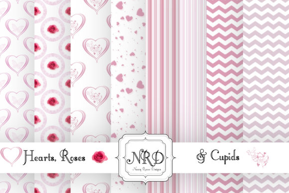 Hearts, Roses Cupid Prints