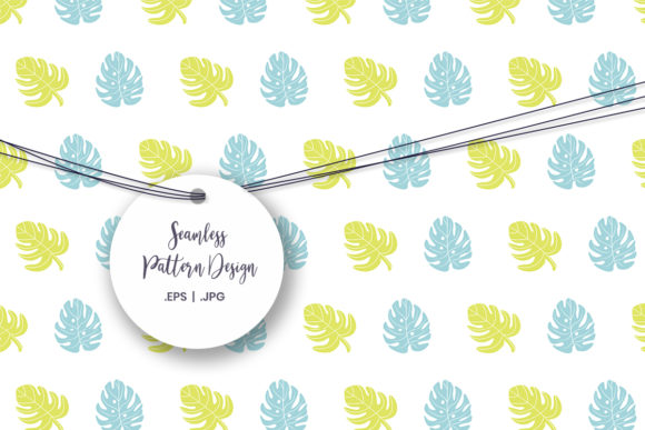 Light Green and Blue Leaves Pattern
