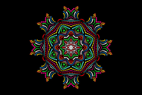Mandala Pattern Octagon Star Sunflowers