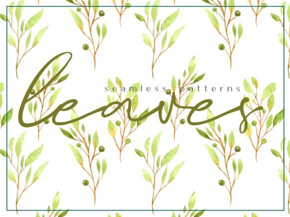 Pastel Soft Green Watercolor Leaves Seamless Pattern: Versatile, Print-Ready & Designer-Friendly