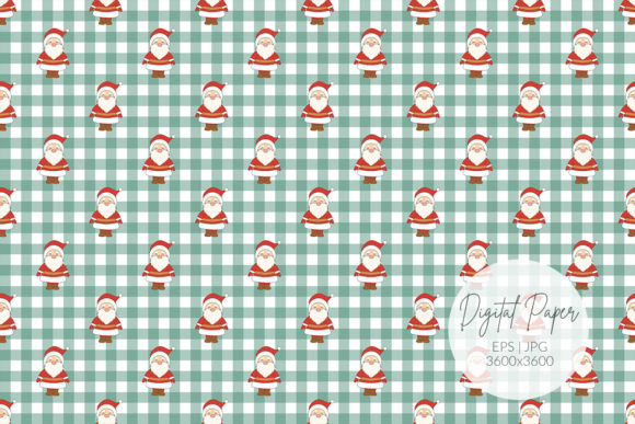 Santa's Plaid Digital Paper