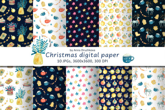 Watercolor Christmas Digital Paper Set: A Creative Solution for Holiday Projects
