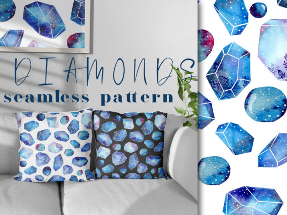 Watercolor Diamond Patterns: Timeless Elegance in Black and White
