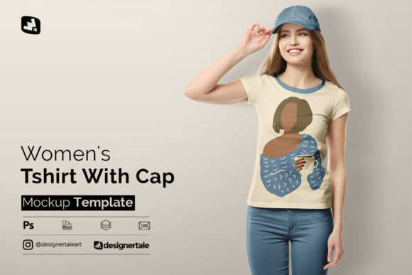 Women’s Tshirt with Cap Mockup: A Must-Have for Brand Presentations